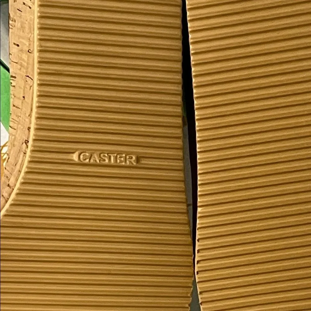 * Calaxini Simply Perfect Avarca cork wedge sandals in green leather